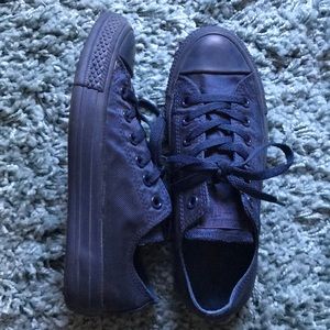 Satin navy blue CONVERSE low tops